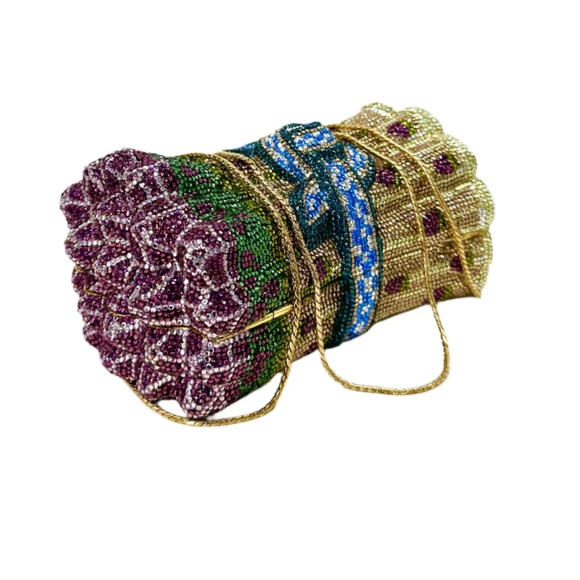 Authentic Judith Leiber Crystal Asparagus Minaudière - Picture 3 of 16